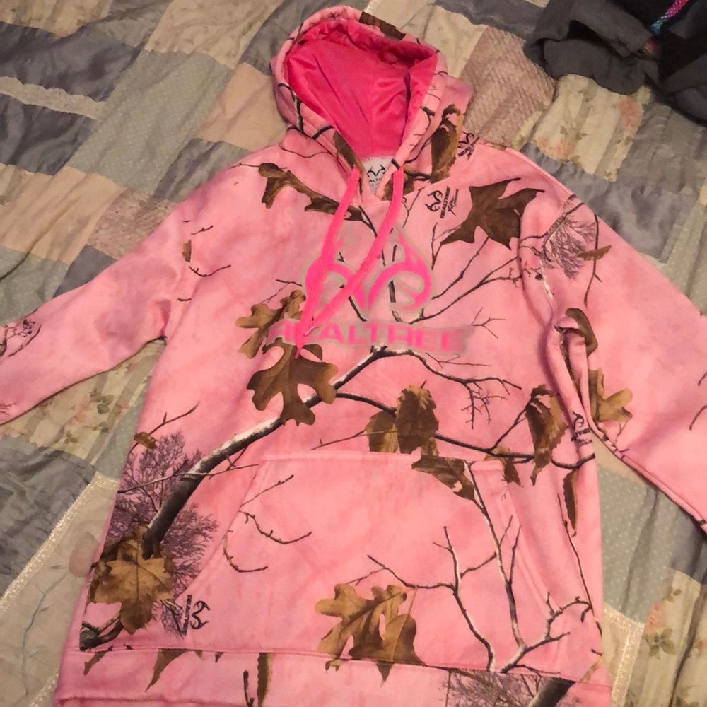 Pink real tree sweatshirt